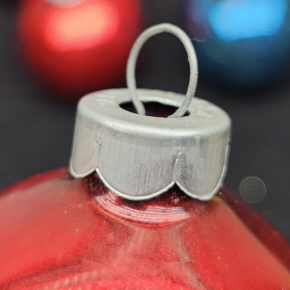 Vintage 2" Mixed Lot of 8 Glass Christmas Ornaments Shiny Brite Rauch MCM Retro - Picture 8 of 9